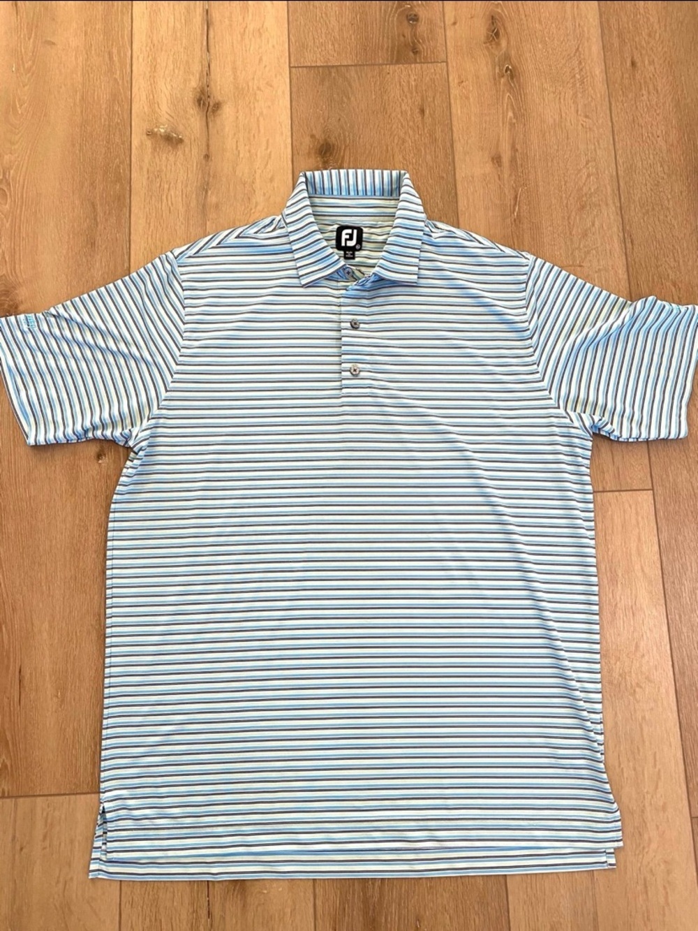 FootJoy Shirt Multi Striped Embroidered Logos Golf Preppy Workwear Size XL